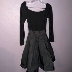 Lauren Ralph Lauren Blk Square Neck Long Sleeve Fit Flare Formal Dress Sz 12